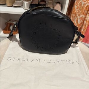 Stella McCartney Black Perforated Logo Crossbody Bag